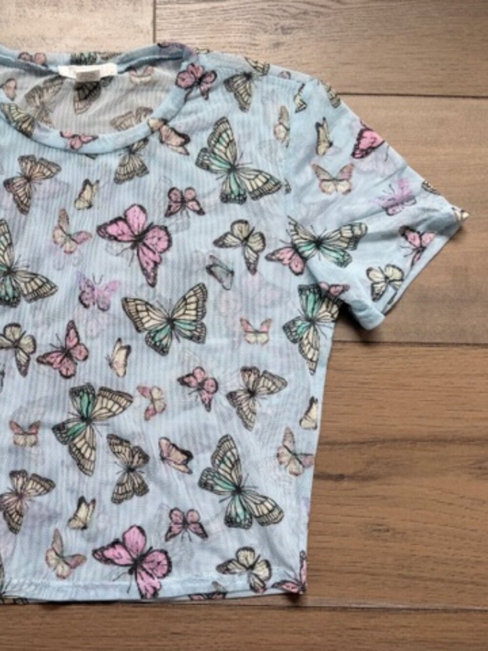 FULL TILT WOMENS SHEER SHORT SLEEVE TOP